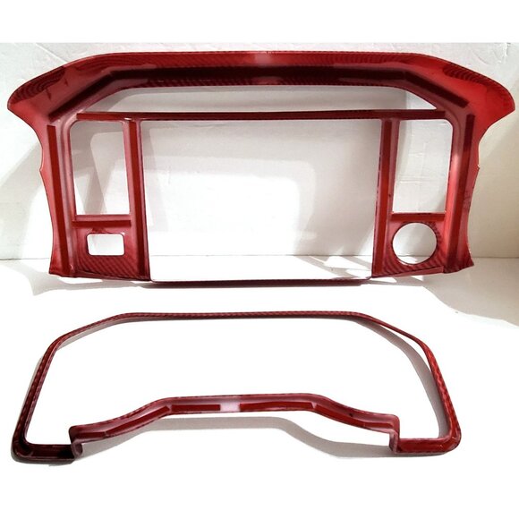 RED CARBON FRAME TRIM COVER GPS & dashboard instrument panel for Ford F150 2021+ - Picture 7 of 8